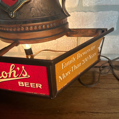 Vintage 1980s Stroh's Beer Lighted Bar Advertising Sign 3D Mug Stein