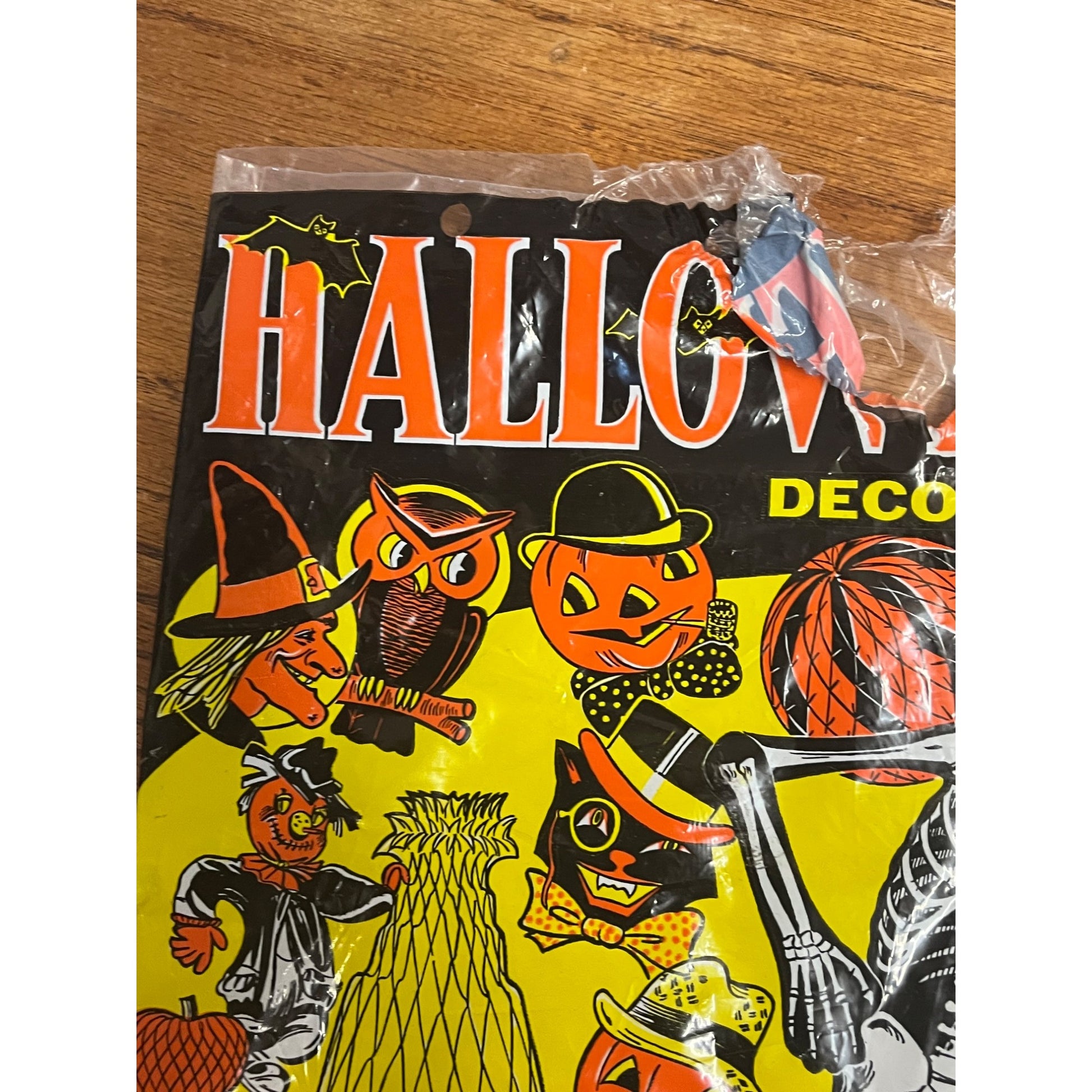 Vintage Beistle Halloween Decorama Diecut Wall Decor EMPTY Plastic Bag