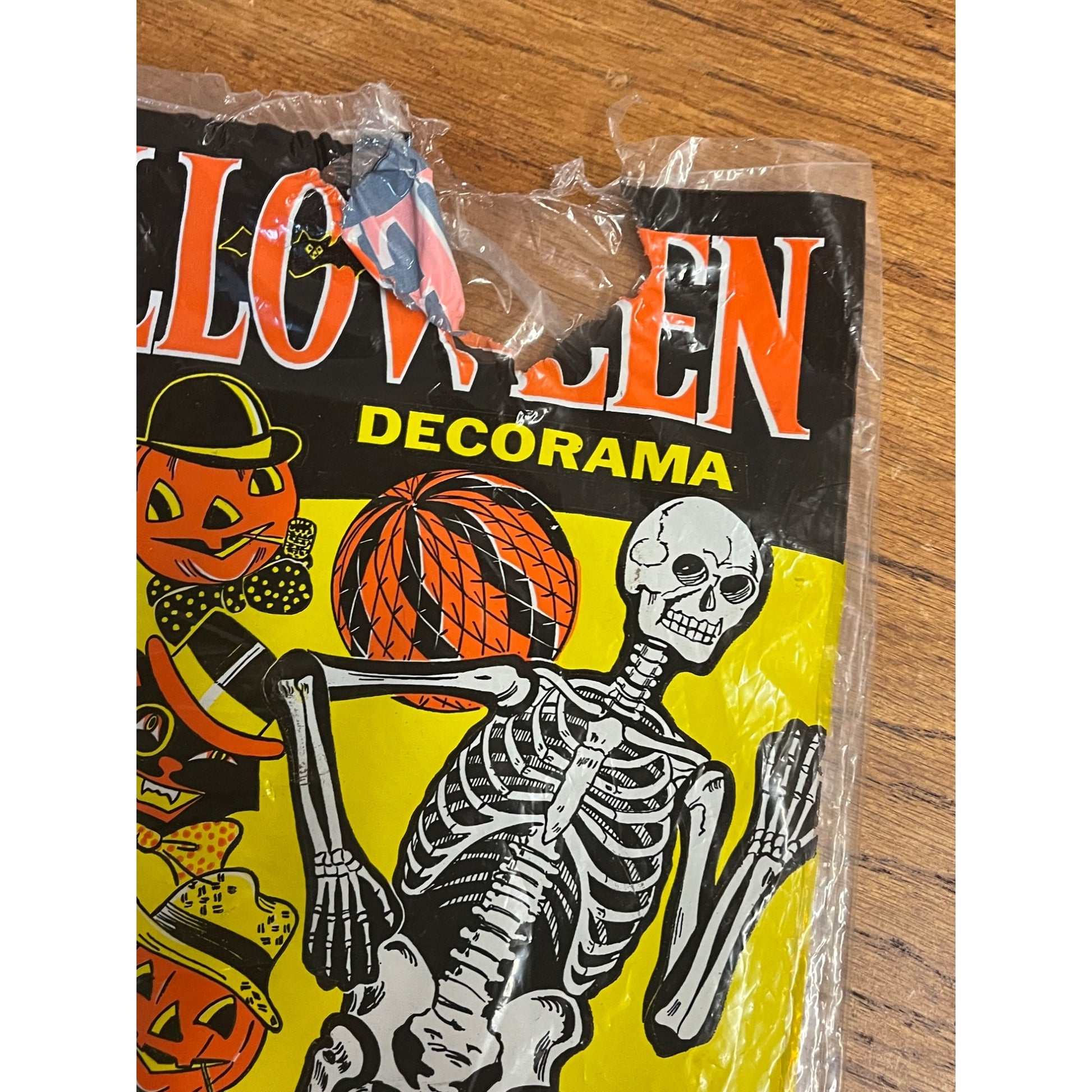 Vintage Beistle Halloween Decorama Diecut Wall Decor EMPTY Plastic Bag