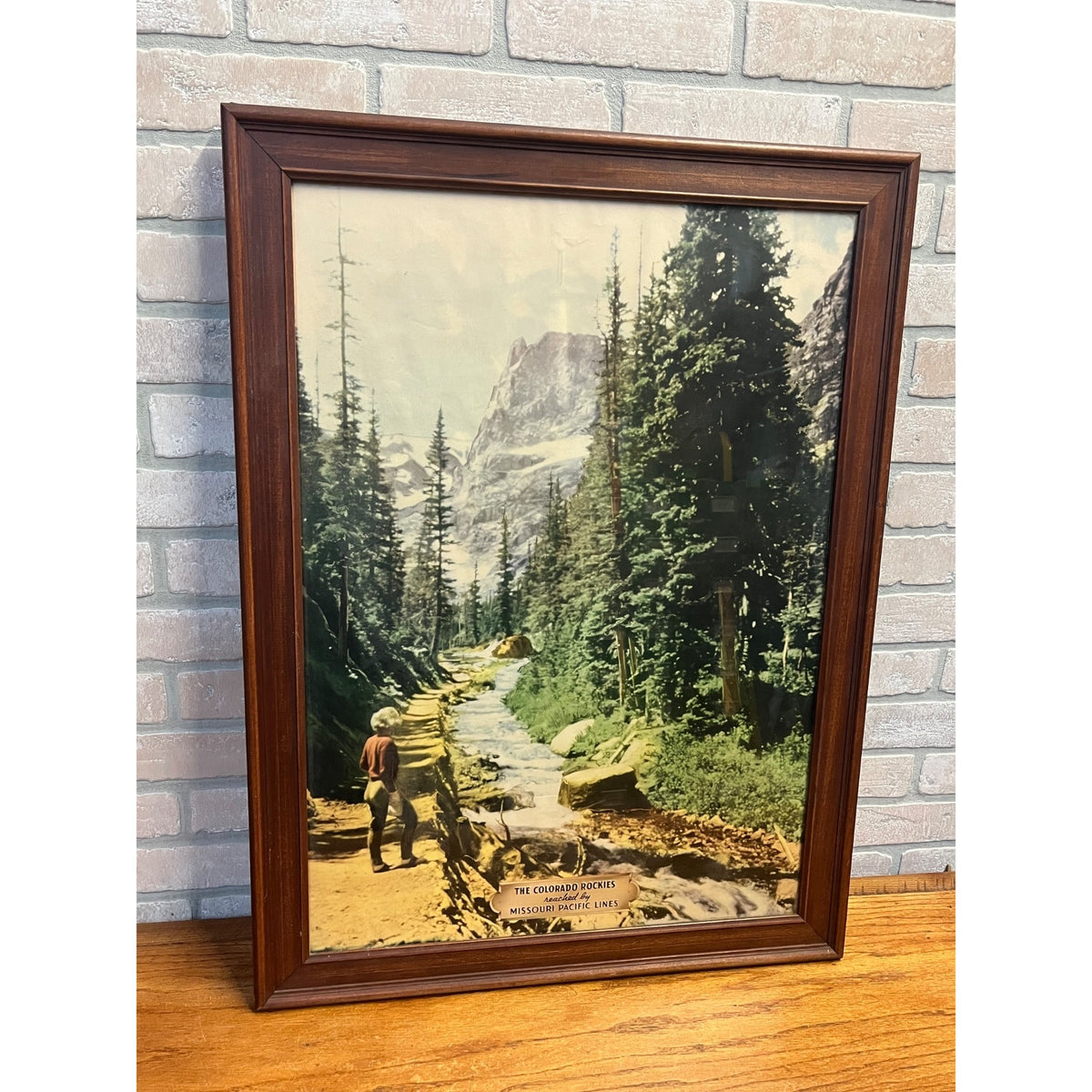 Original Colorado Rockies Missouri Pacific Lines Railroad Poster Sign Advertising