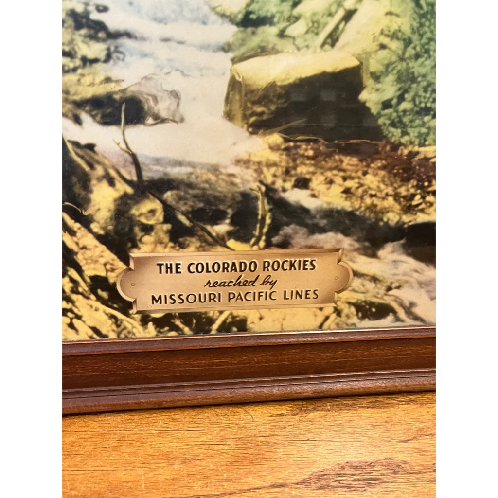 Original Colorado Rockies Missouri Pacific Lines Railroad Poster Sign Advertising