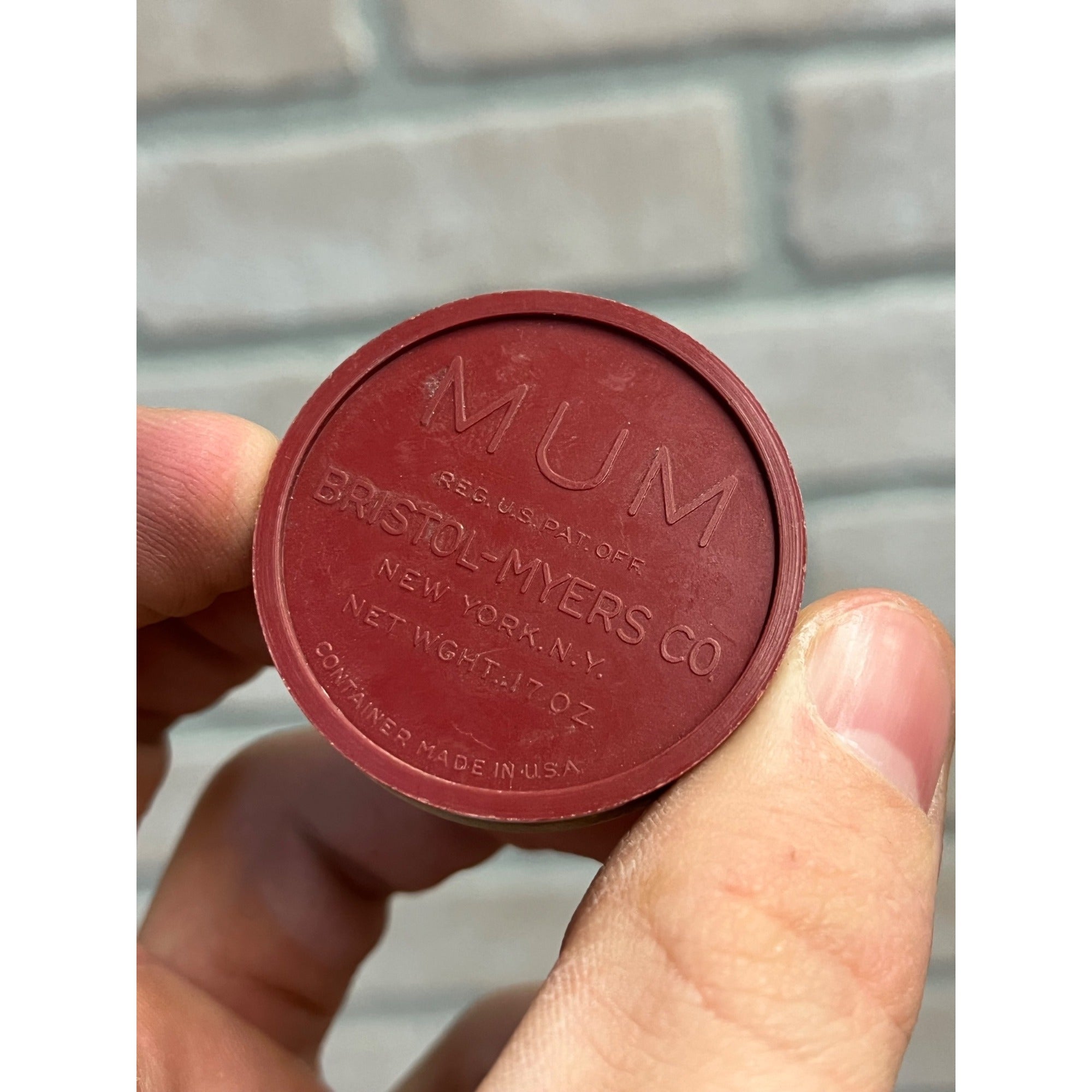 Vintage 1930s Mum Bristol Meyers Tin & Plastic Cream Deodorant Compact Case