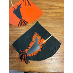 Vintage 1950s Flying Witch Halloween Party Hats Lot (2) Tissue Paper