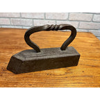 Antique Tailor's Iron Twisted Handle 21lb Clothes Press Cast Flat Door Stop