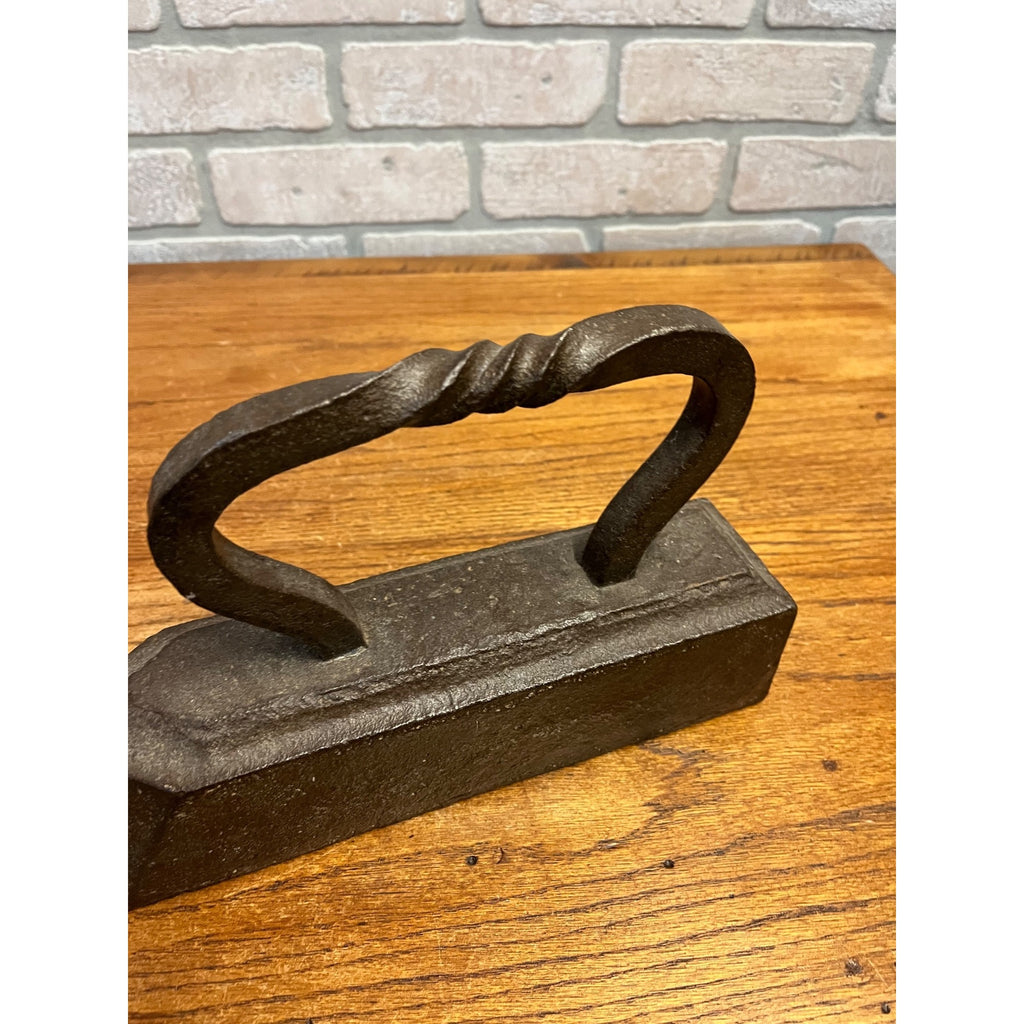 Antique Tailor's Iron Twisted Handle 21lb Clothes Press Cast Flat Door Stop