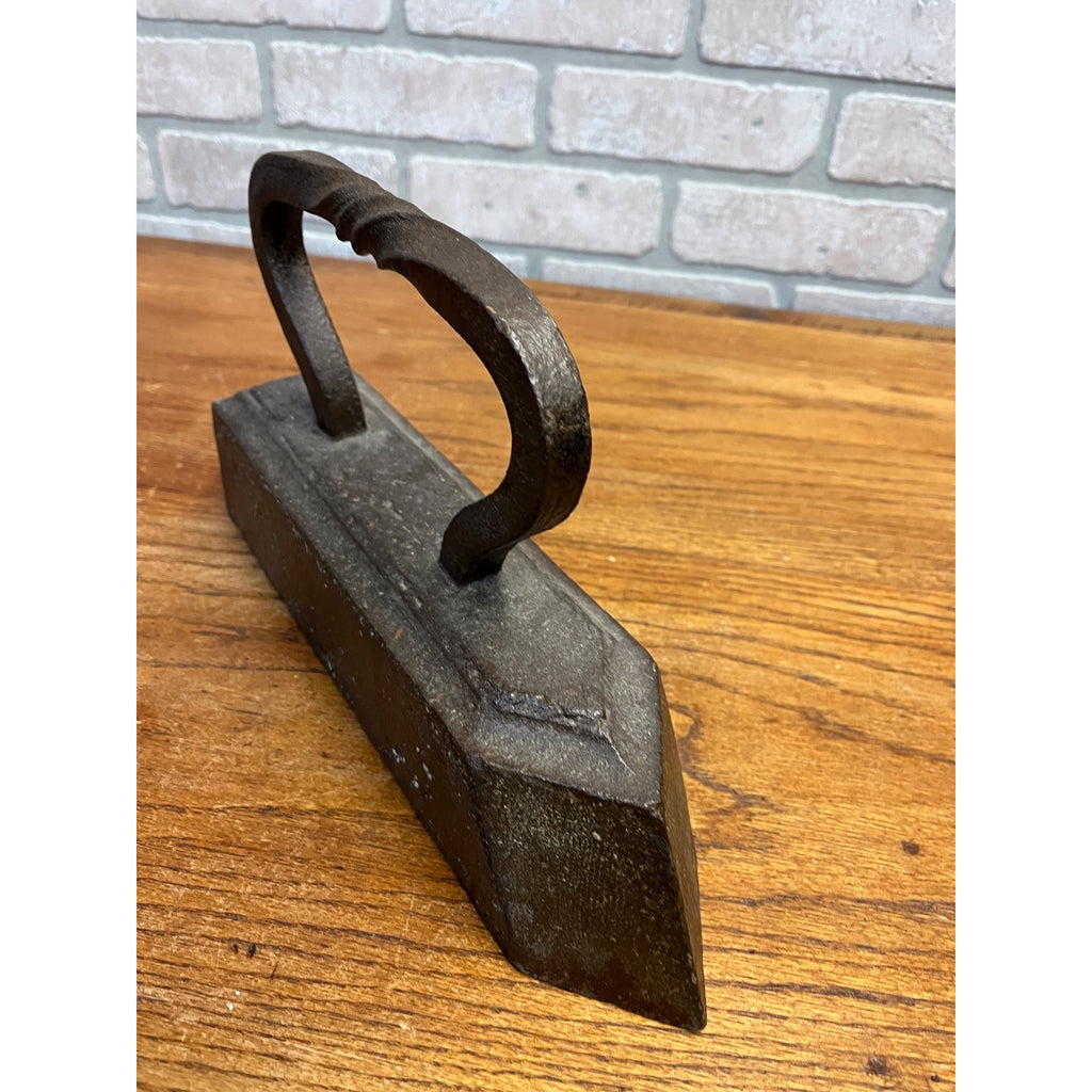 Antique Tailor's Iron Twisted Handle 21lb Clothes Press Cast Flat Door Stop