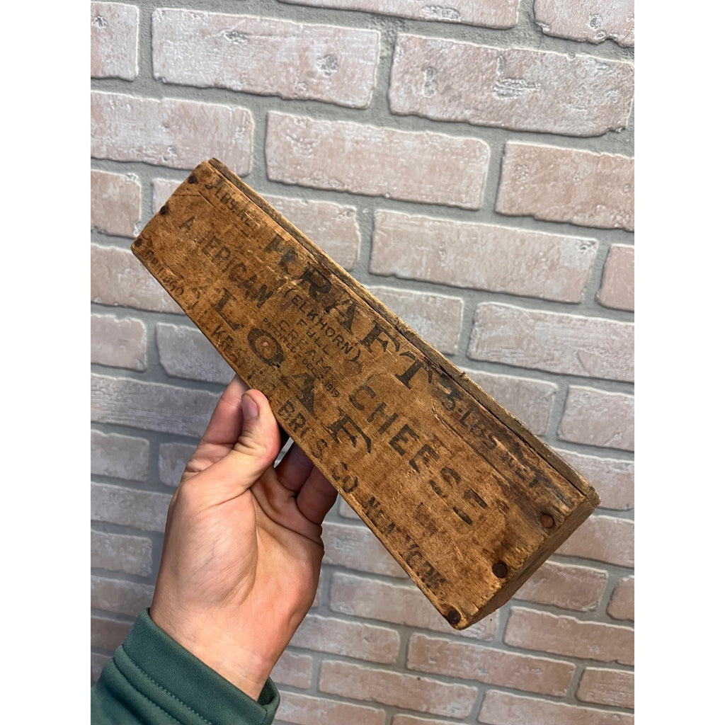 Vintage Wooden Kraft American Cheese Loaf Box Crate 5lb Farmhouse