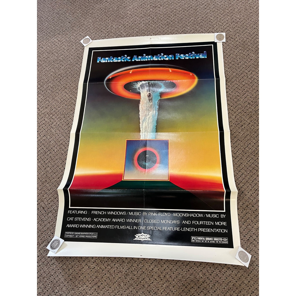 Vintage 1977 Fantastic Animation Festival Original Movie Poster 27x41 Pink Floyd