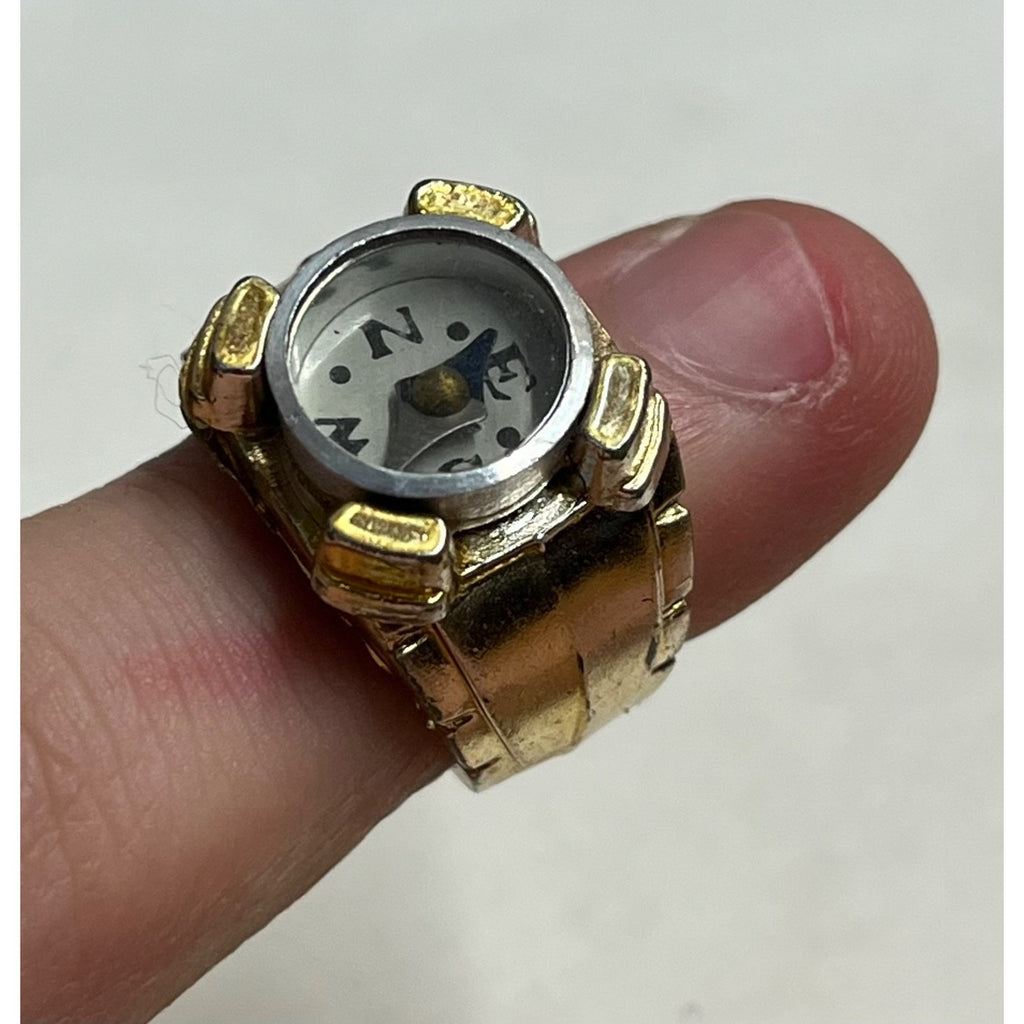 Vintage 1950s Atomic Age Secret Agent Space Age Toy Compass Ring Premium