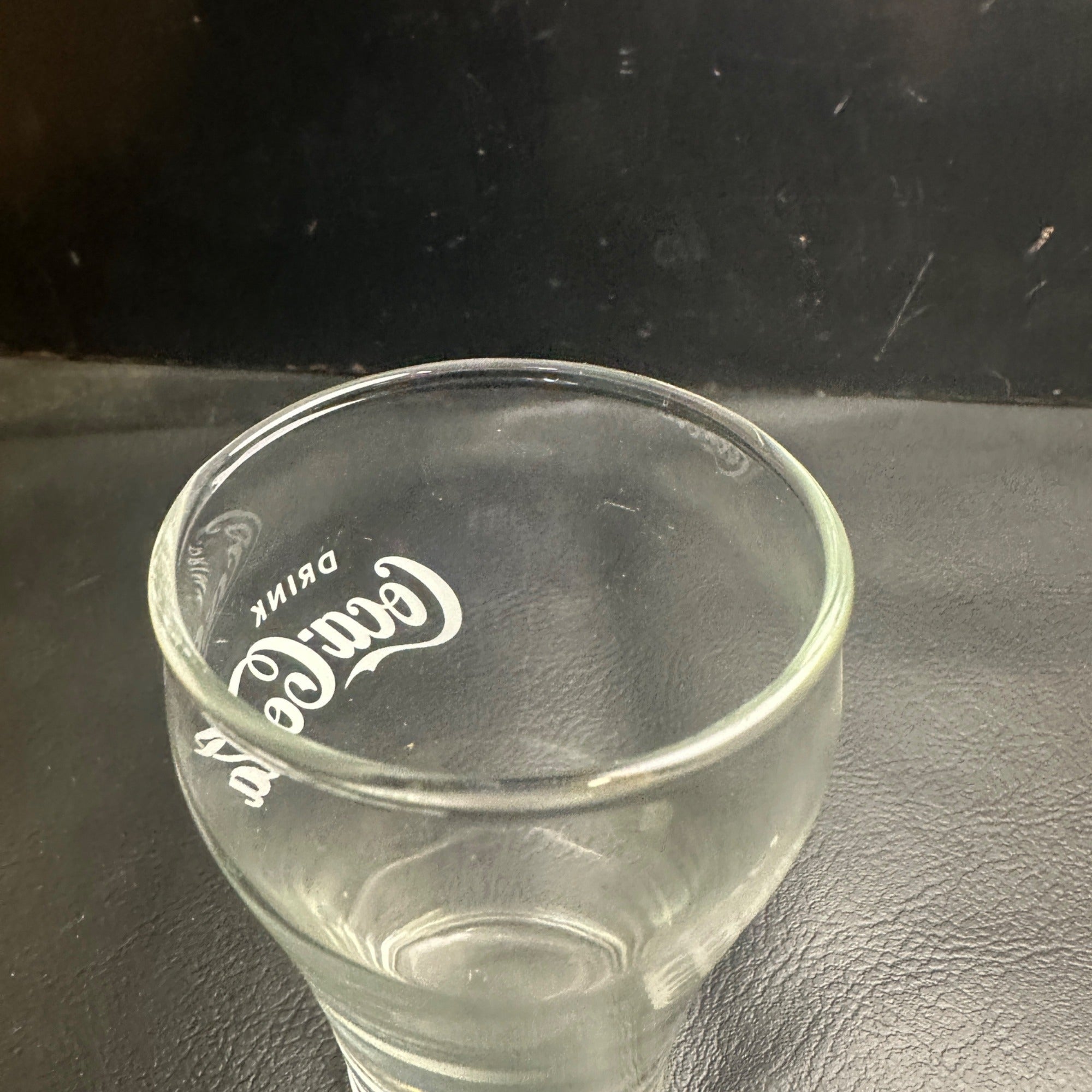Vintage Drink Coca Cola Enjoy Coke Soda Fountain Glass Advertising
