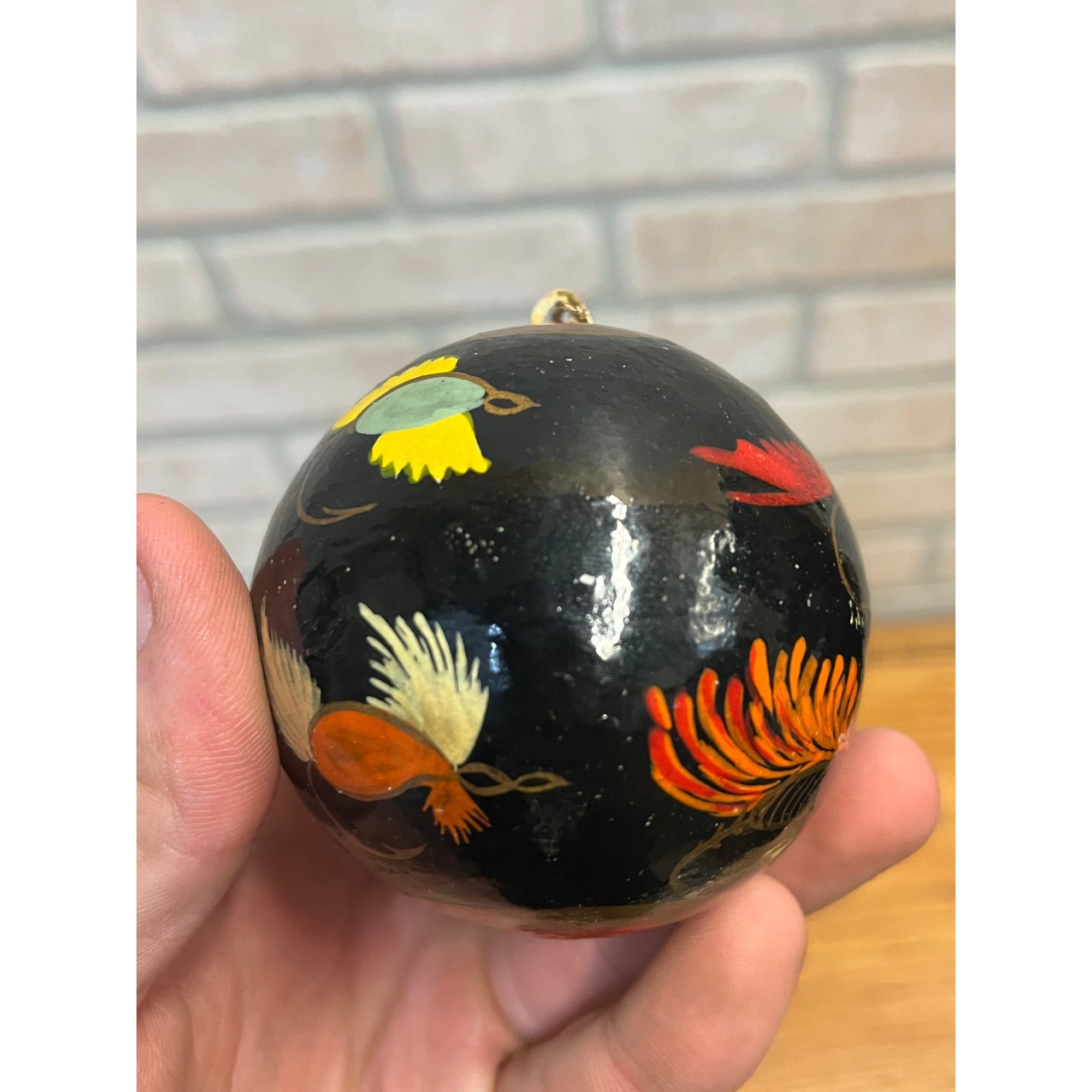 Vintage Hand-Painted Wooden Ornament With Keepsake Box Fly Fishing Lures Christmas Cabin Decor