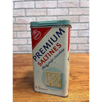 Vintage 1960s Nabisco Premium Saltine Cracker Tin Canister Can 14oz Empty NY