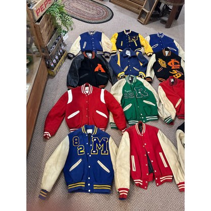 Vintage 1950s-70s HUGE LOT Varsity Letterman Mens Jackets Delong, Wilson ++