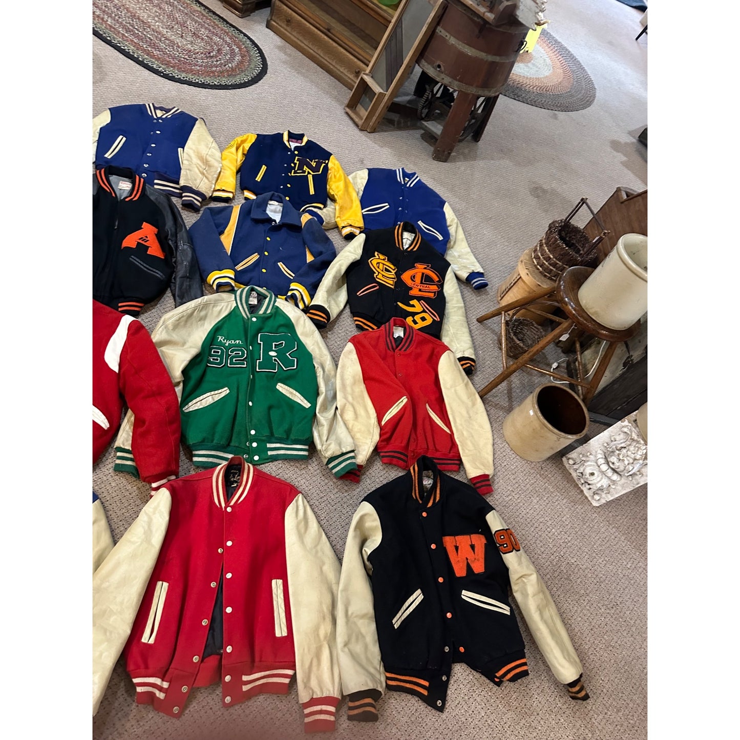 Vintage 1950s-70s HUGE LOT Varsity Letterman Mens Jackets Delong, Wilson ++