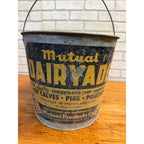 Vintage Mutual Dairyade Advertising Galvanized Farm Feed Bucket Pail Calves Pigs