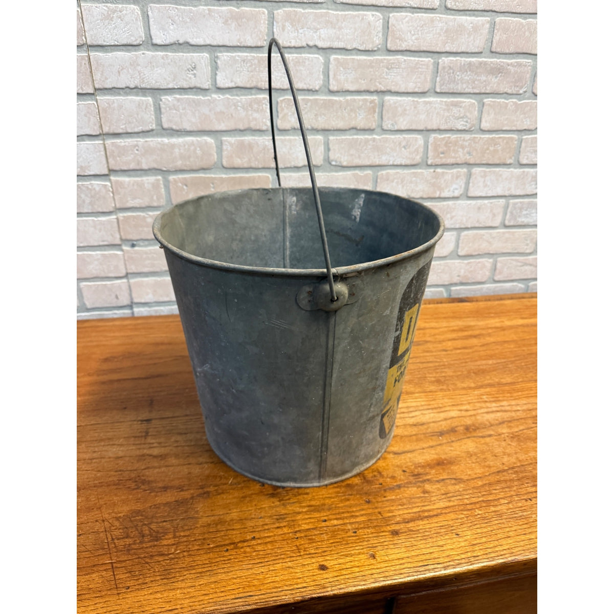 Vintage Mutual Dairyade Advertising Galvanized Farm Feed Bucket Pail Calves Pigs