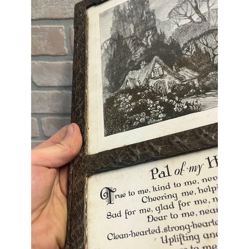 Vintage Art Deco Buzza Motto Pal of My Heart Framed Mottograph