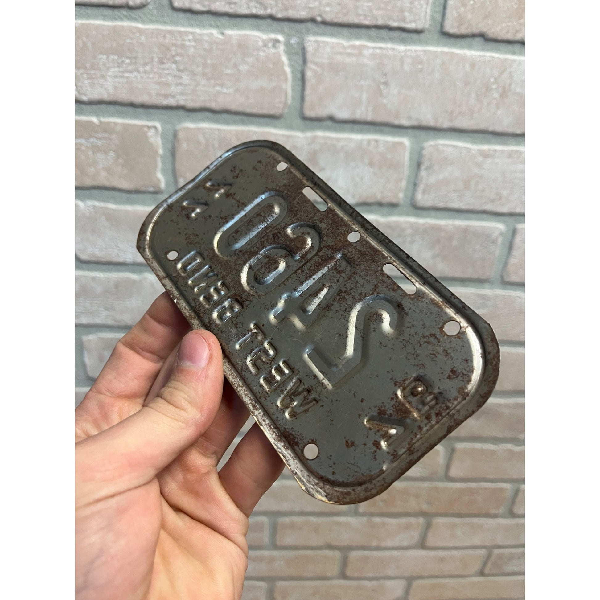 Vintage Wisconsin Bicycle Bike License Plate Embossed West Bend 1976-1977