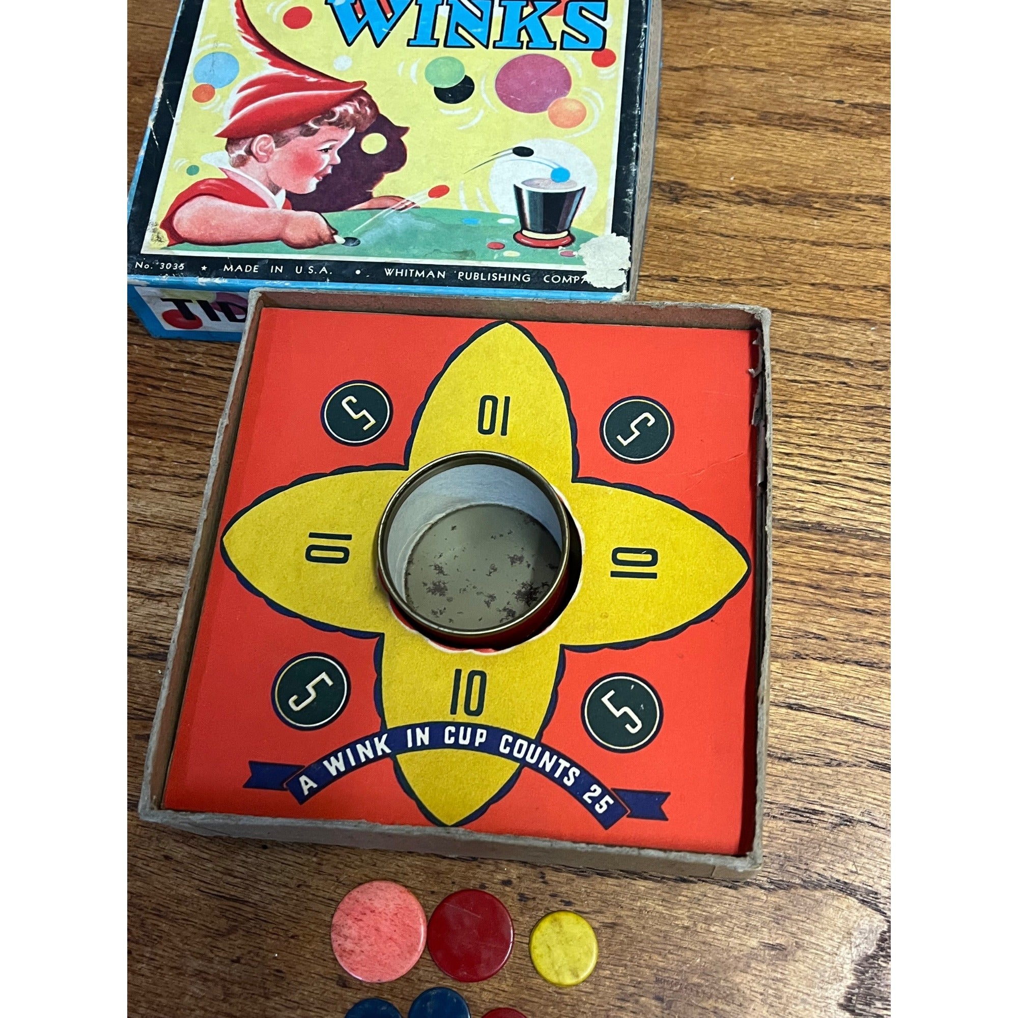 Vintage Peter Pan Tiddledy Winks Game USA Whitman Publishing Company Circa 1940 Incomplete