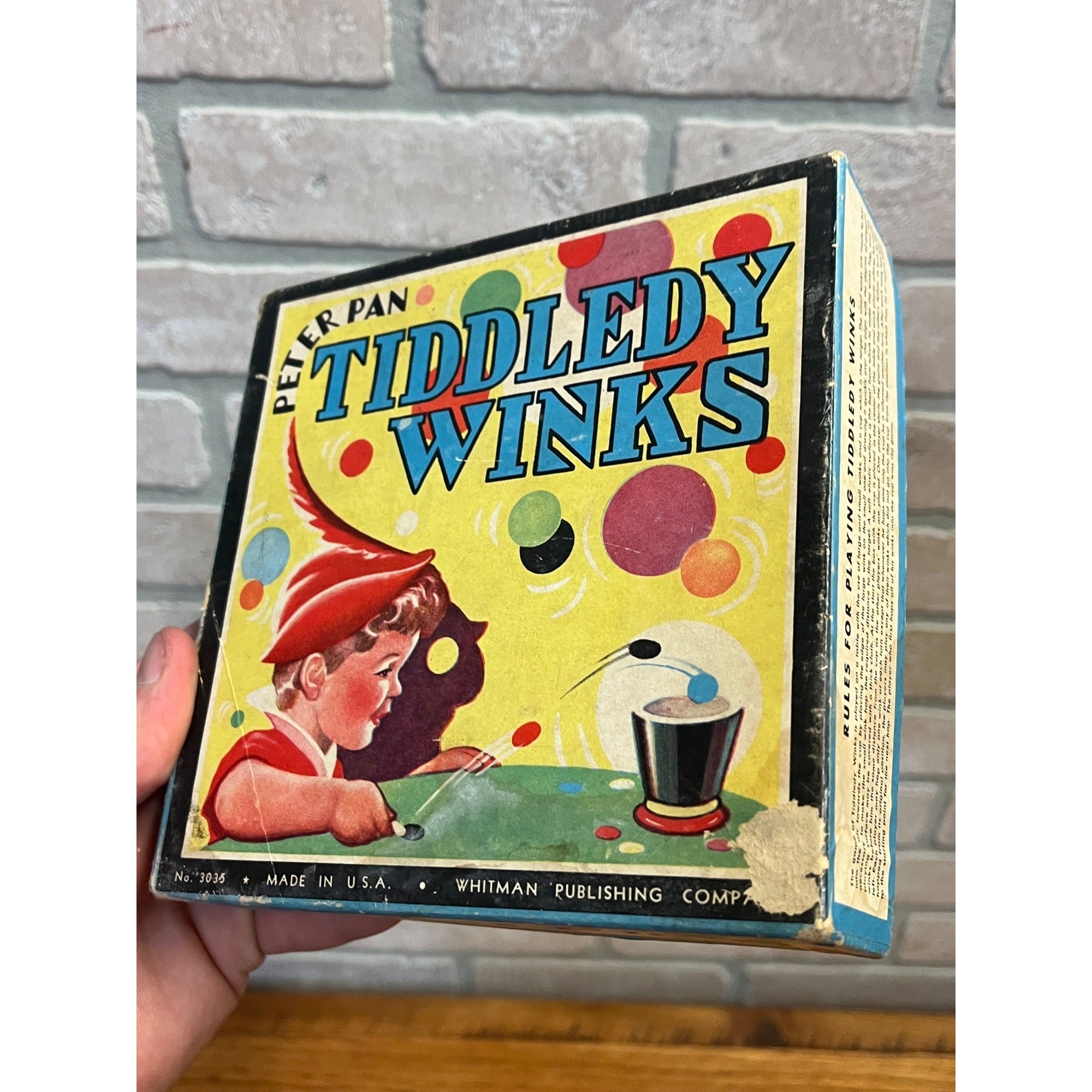 Vintage Peter Pan Tiddledy Winks Game USA Whitman Publishing Company Circa 1940 Incomplete