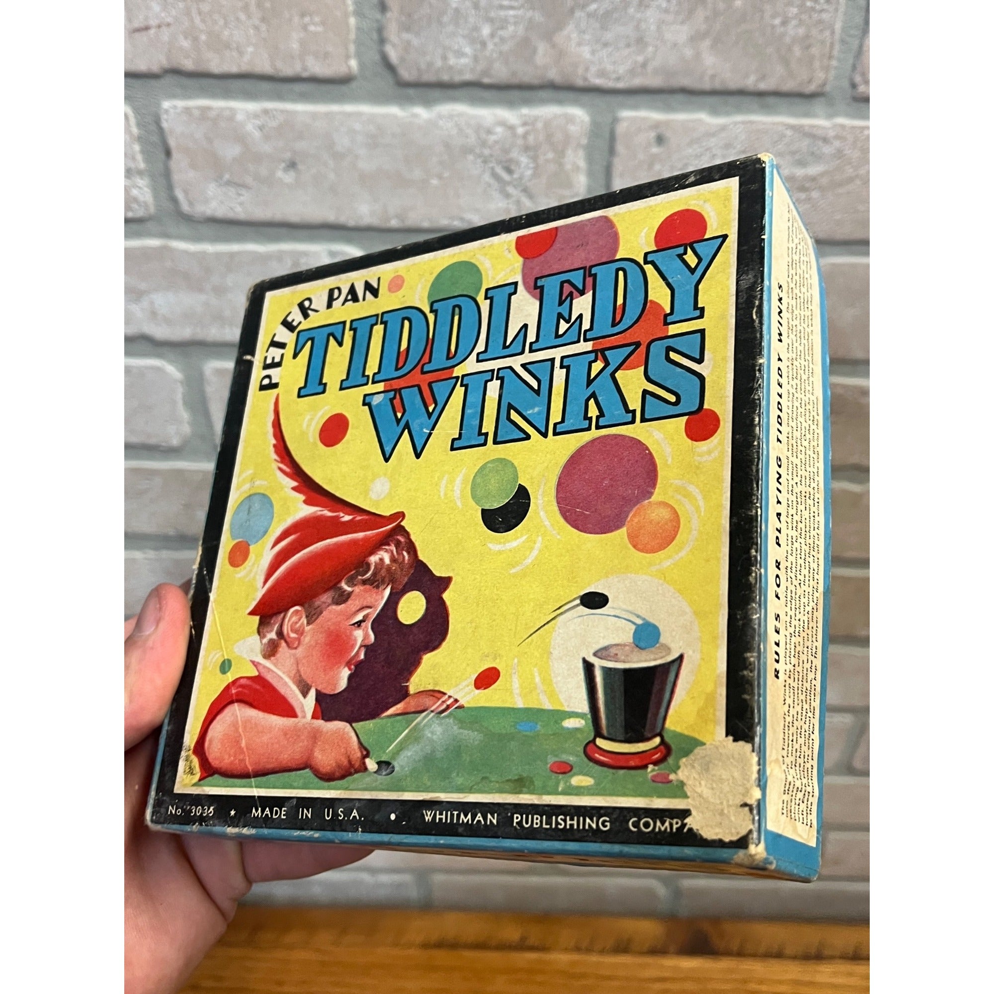 Vintage Peter Pan Tiddledy Winks Game USA Whitman Publishing Company Circa 1940 Incomplete