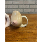 Vintage Novelty Breast Boob Ceramic Mug Cup Risque Adult Humor Gag Gift Lot of 2