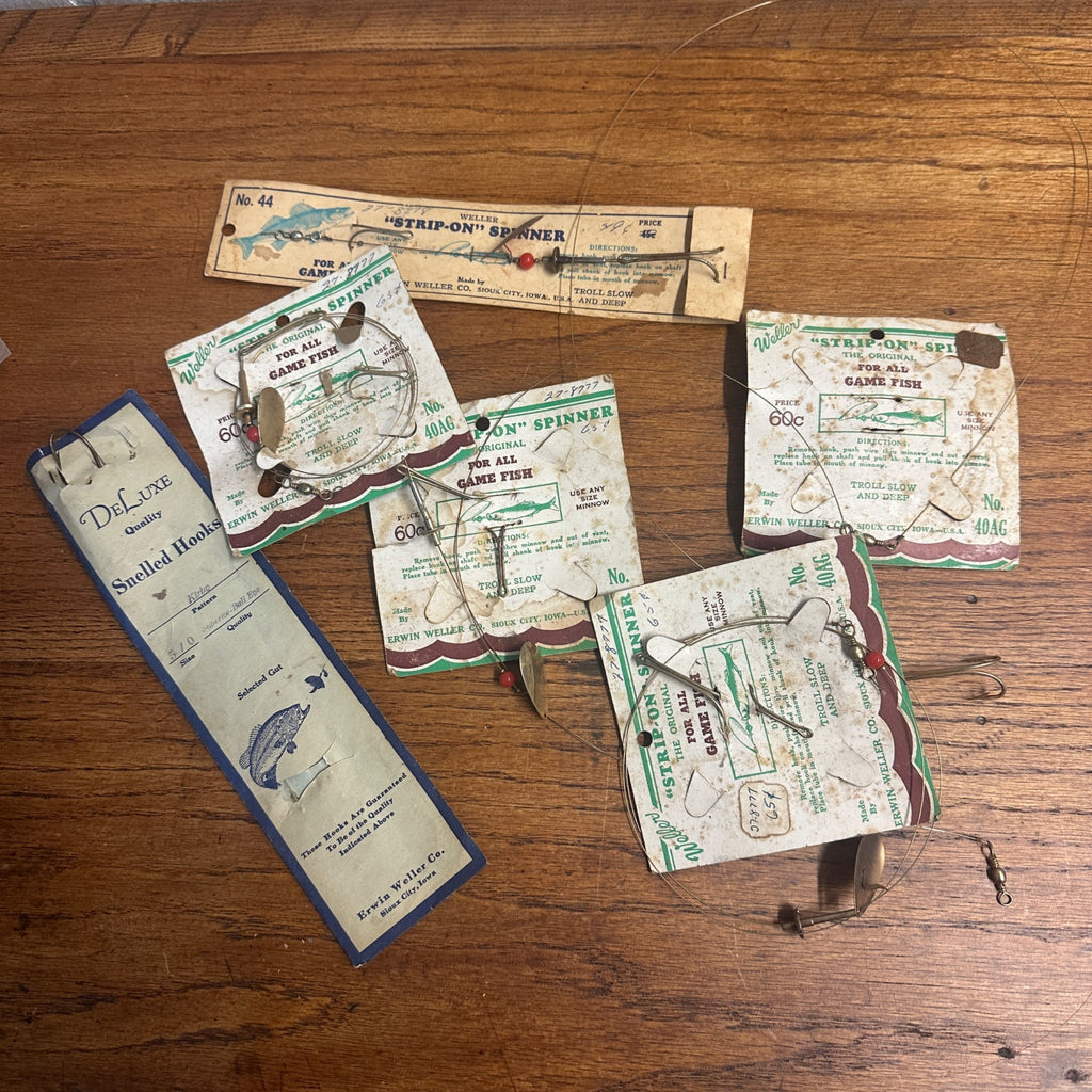 Vintage Lot of Erwin Weller Strip-On Spinner Bait Lures Fishing