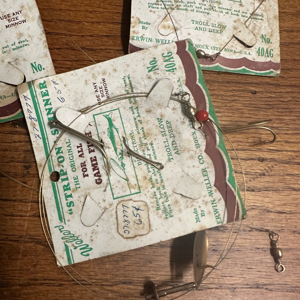 Vintage Lot of Erwin Weller Strip-On Spinner Bait Lures Fishing