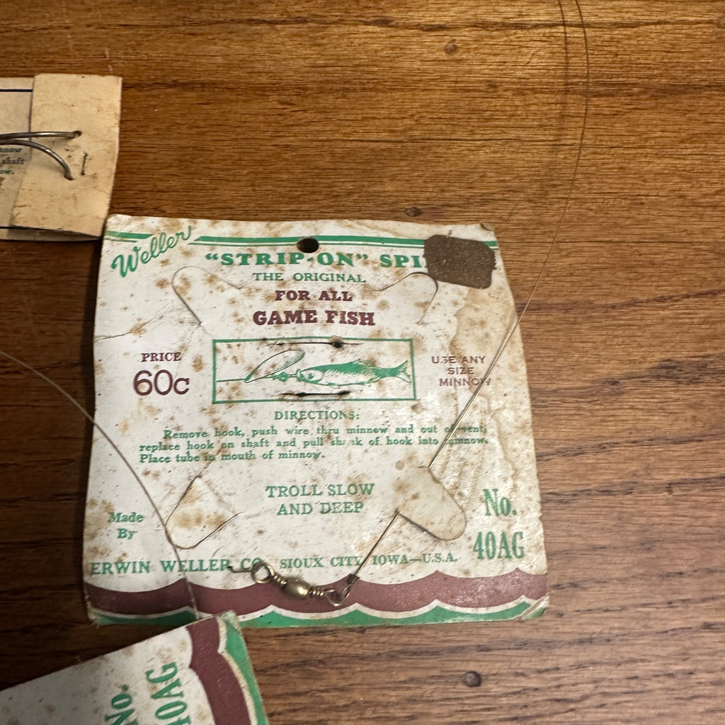 Vintage Lot of Erwin Weller Strip-On Spinner Bait Lures Fishing