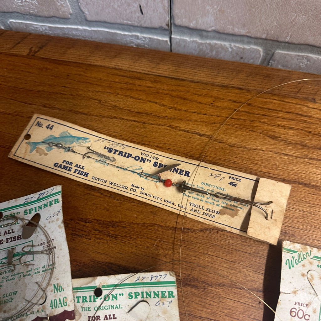 Vintage Lot of Erwin Weller Strip-On Spinner Bait Lures Fishing