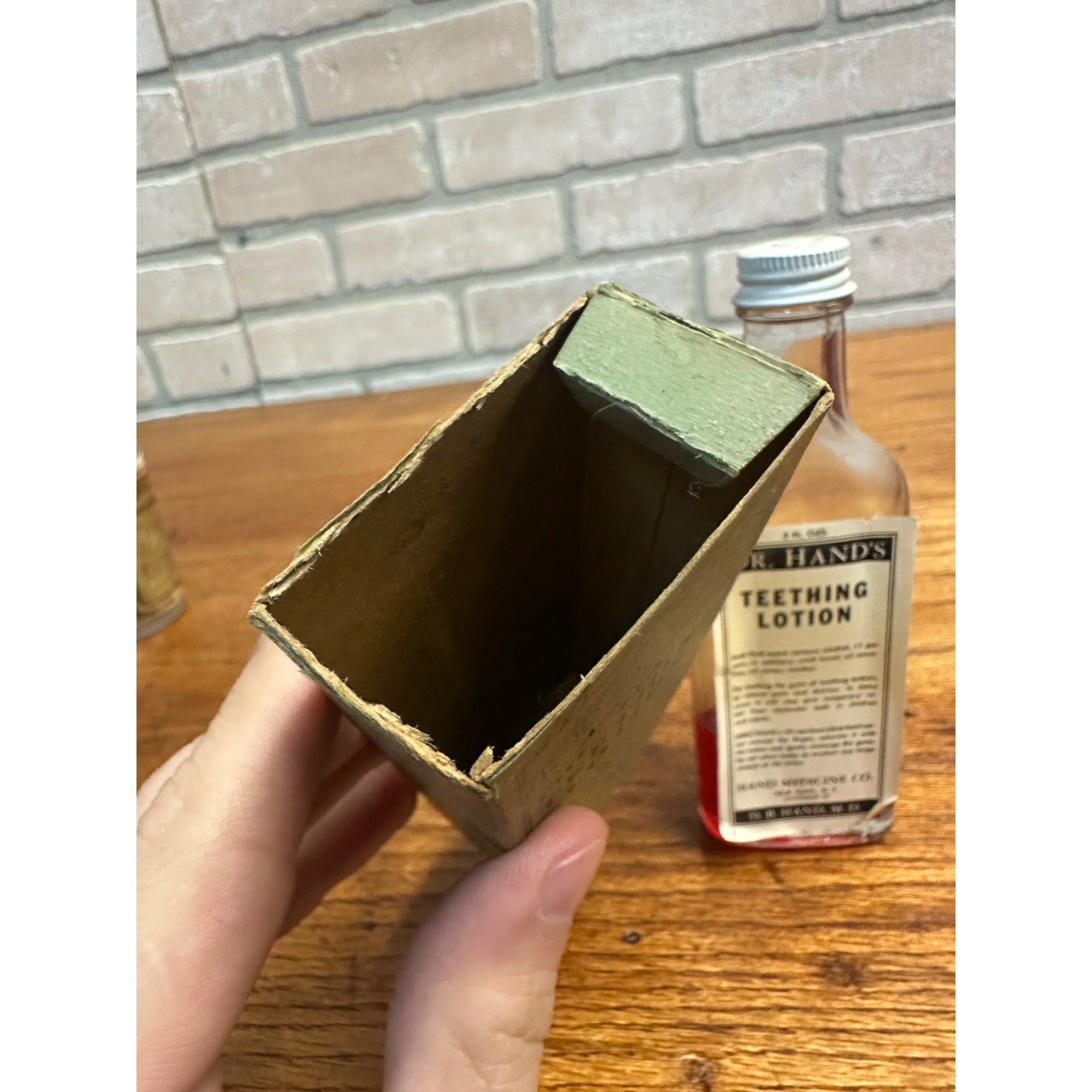Antique Quack Medicine Dr. Hand's Teething Lotion Children Empty Bottle & Box