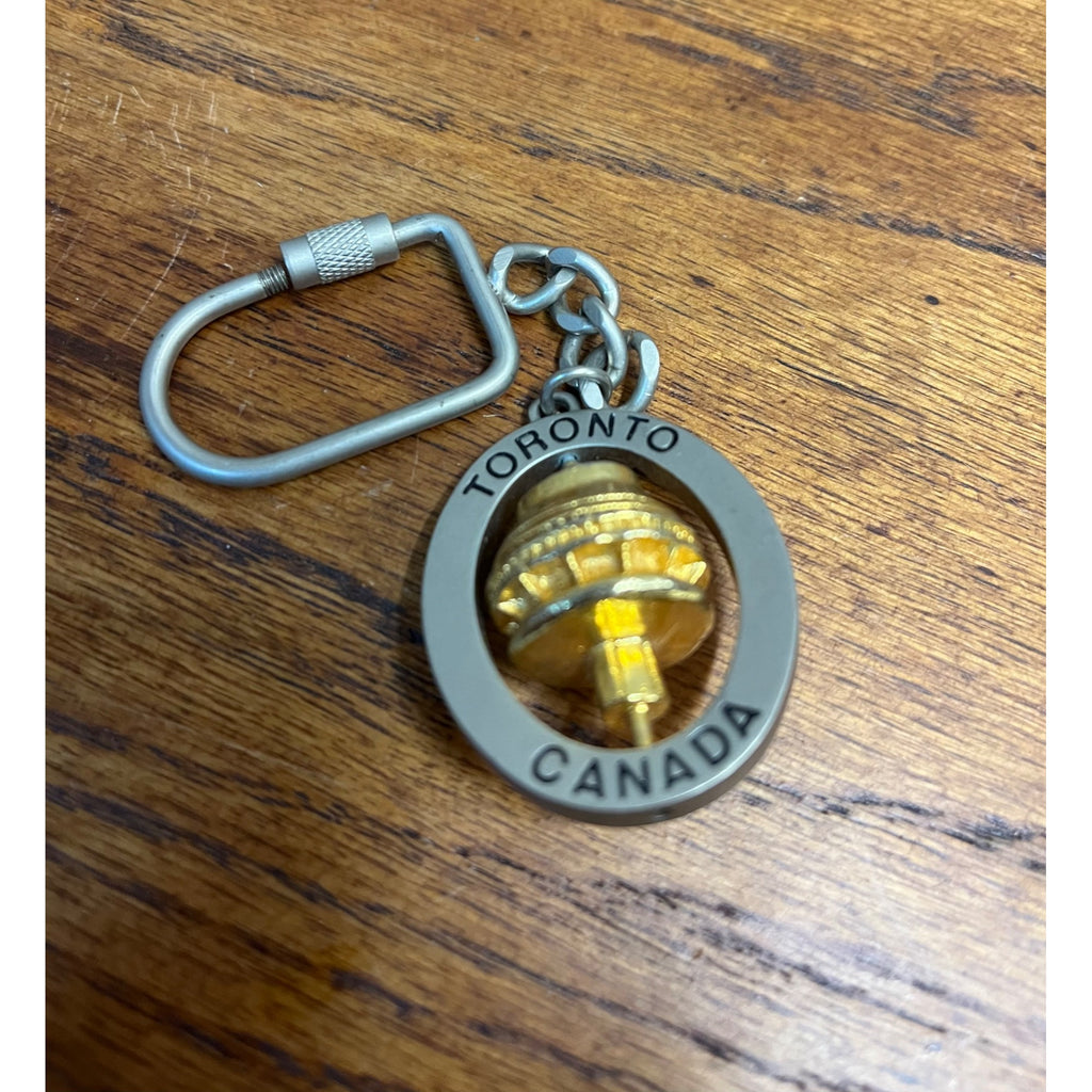 Toronto Canada CN Tower Spinner Metal Souvenir Keychain Key Ring