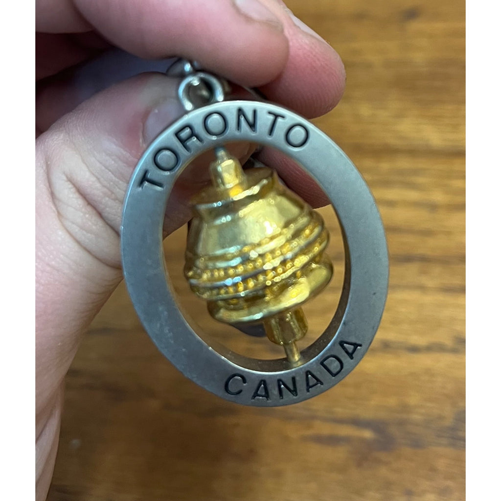 Toronto Canada CN Tower Spinner Metal Souvenir Keychain Key Ring