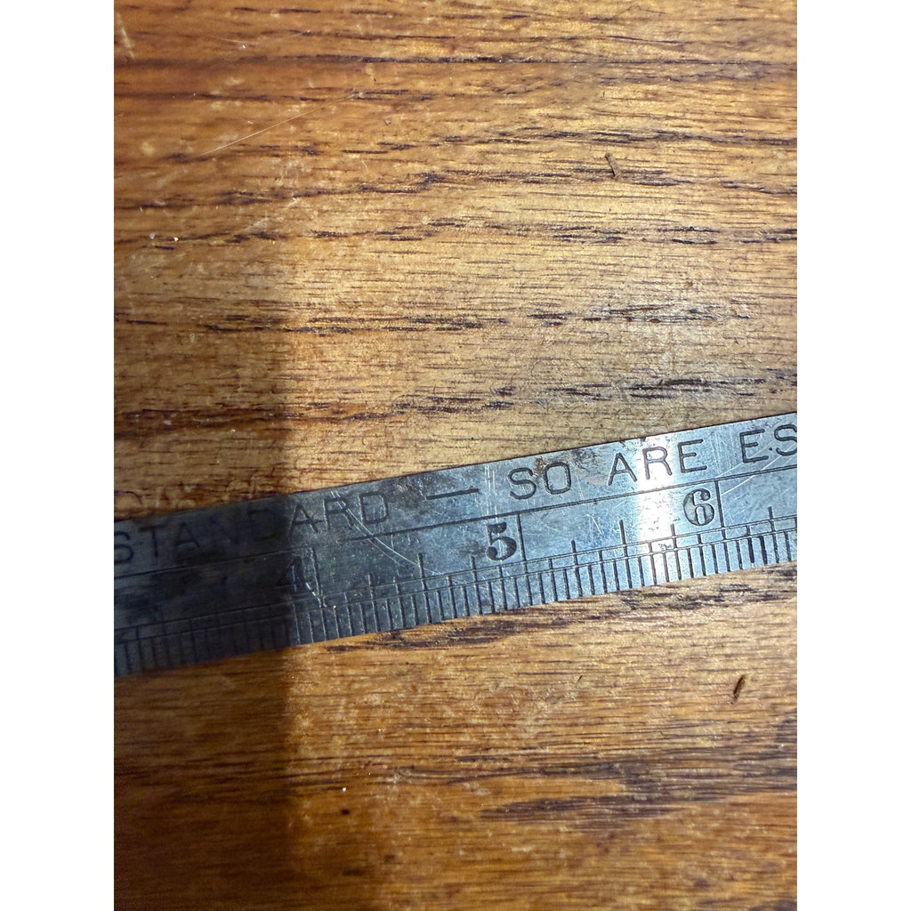 Vintage Advertising Essex Paint Varnishes Metal Ruler Tool Measuring Stick