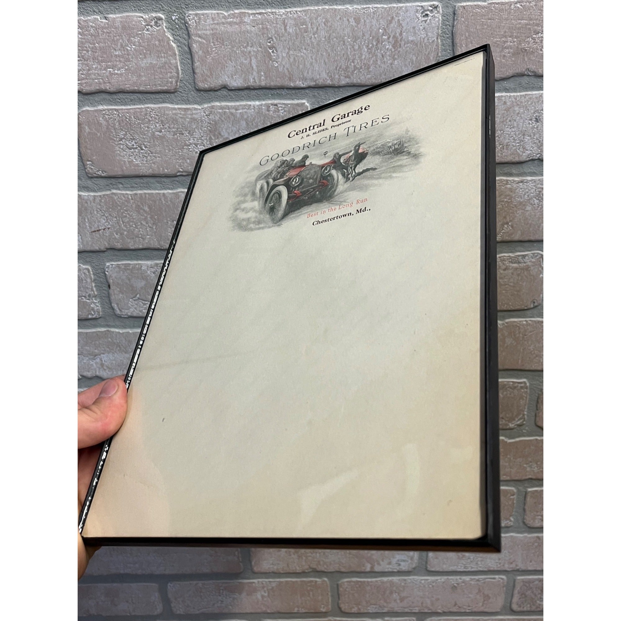 Vintage 1900 Goodrich Tires Central Garage Chestertown MD Automobile Letterhead