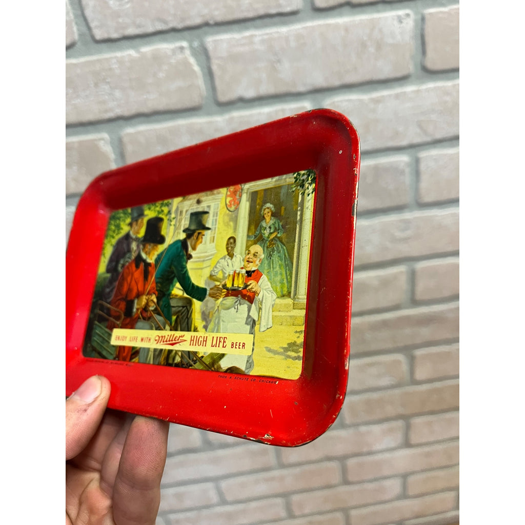 Vintage 1950s Miller High Life Beer Tin Tip Cash Check Tray Advertising Bar