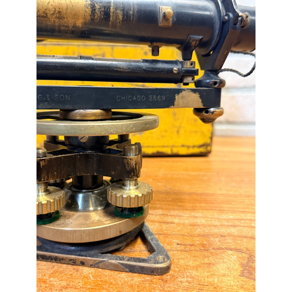 Antique R Seelig & Son Chicago Surveyor Transit Level No 2669 w Original Case