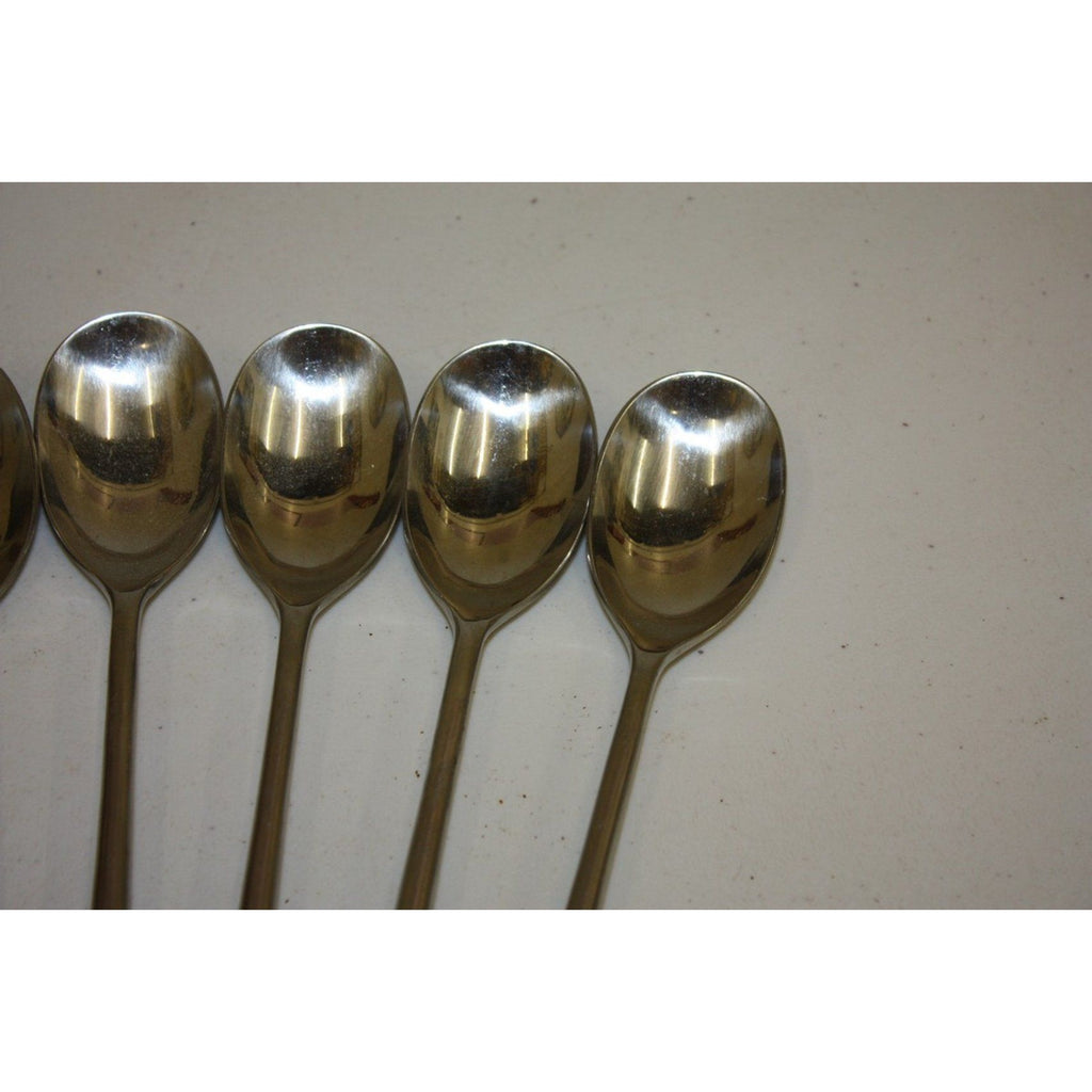 Vintage 1960s MCM Dansk Stainless Soup Spoons 6pc Teak Handles Jens Quistgaard