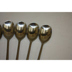 Vintage 1960s MCM Dansk Stainless Soup Spoons 6pc Teak Handles Jens Quistgaard