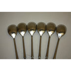 Vintage 1960s MCM Dansk Stainless Soup Spoons 6pc Teak Handles Jens Quistgaard
