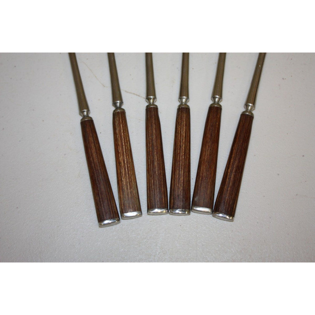 Vintage 1960s MCM Dansk Stainless Soup Spoons 6pc Teak Handles Jens Quistgaard