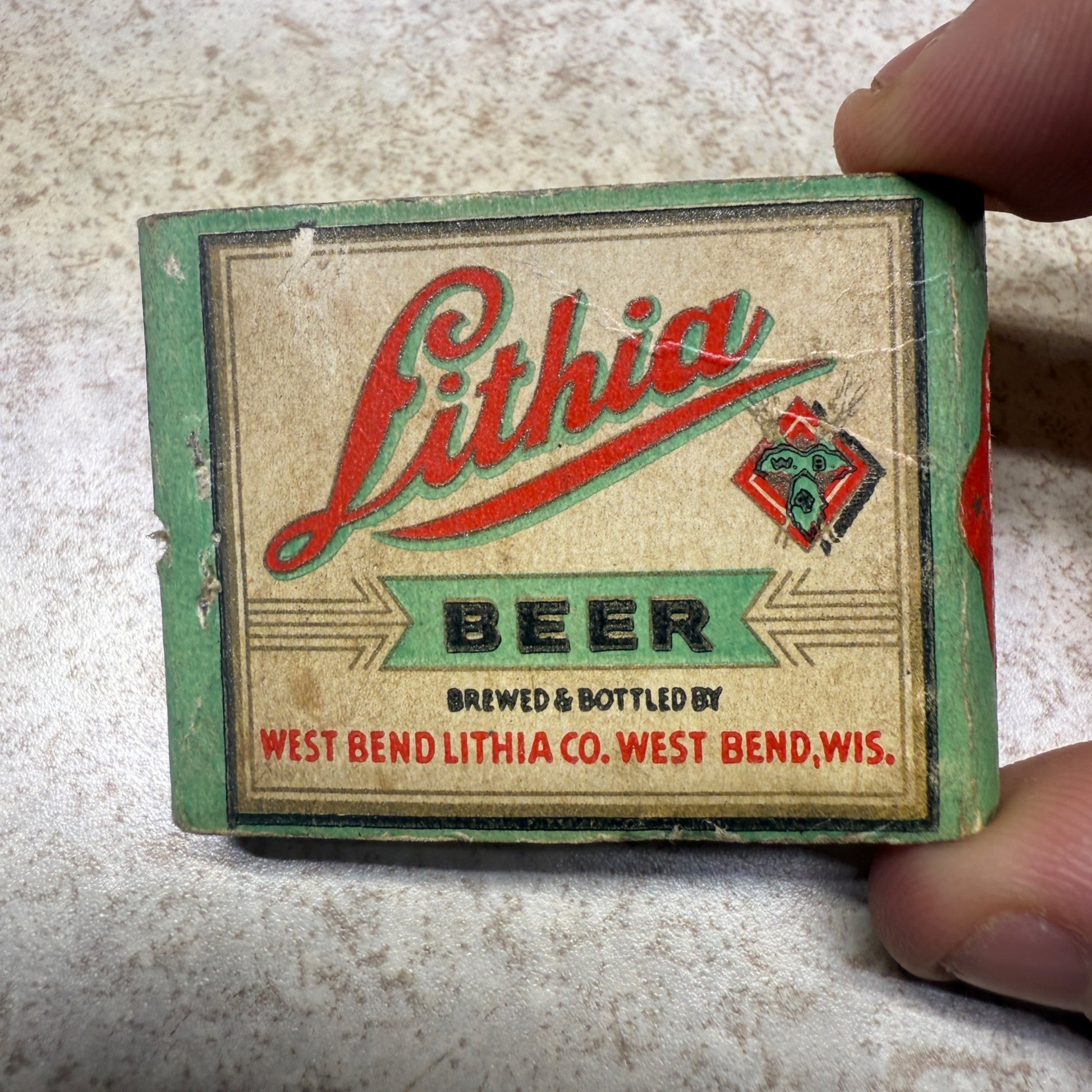 Vintage Matchbook Allen Rick Tavern Barton Wis West Bend Lithia Beer