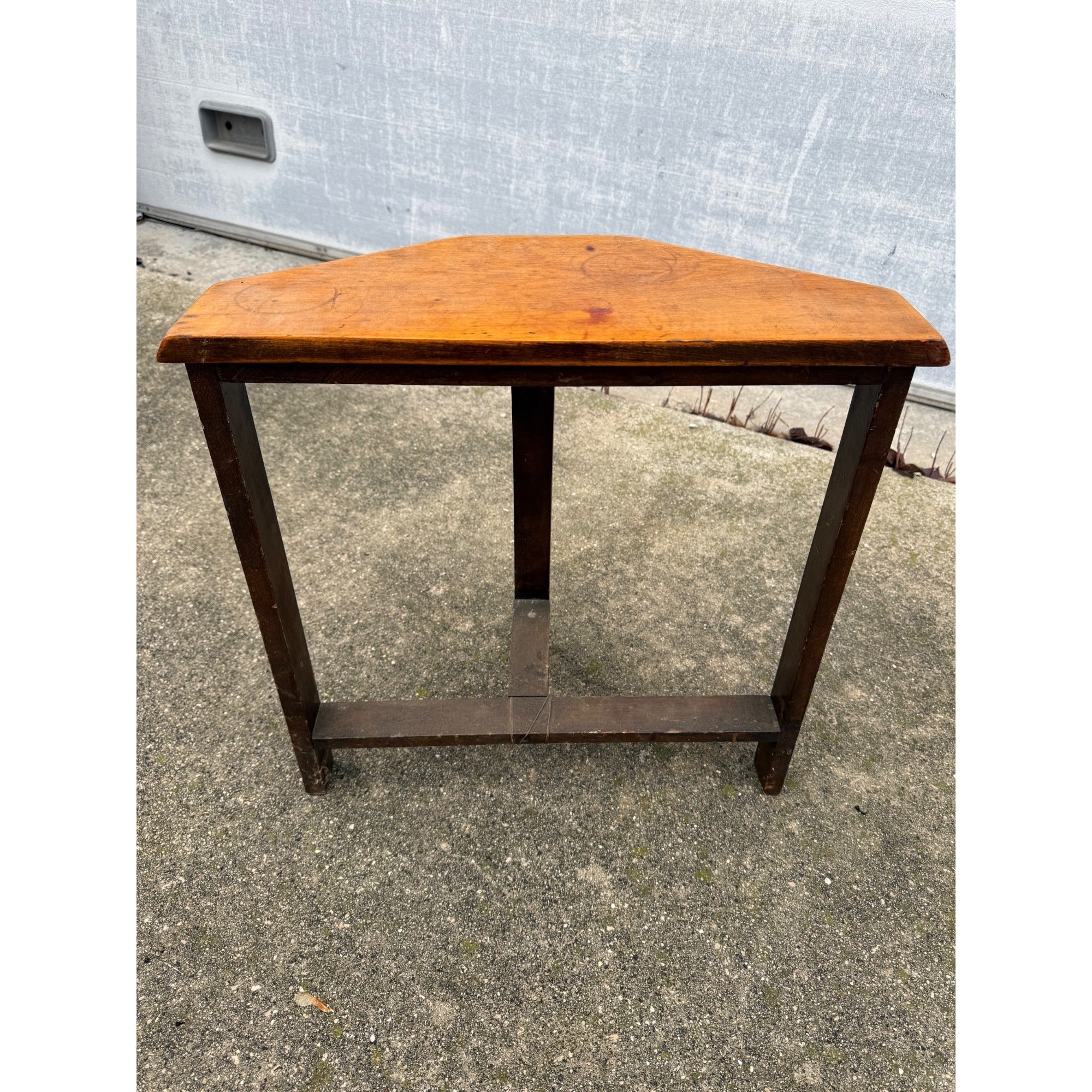 Vintage Small Wall Plant Stand End Table Rustic Decor