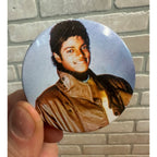 Vintage 1980s Michael Jackson Photo Pin Button Pinback 2-1/4" Diameter