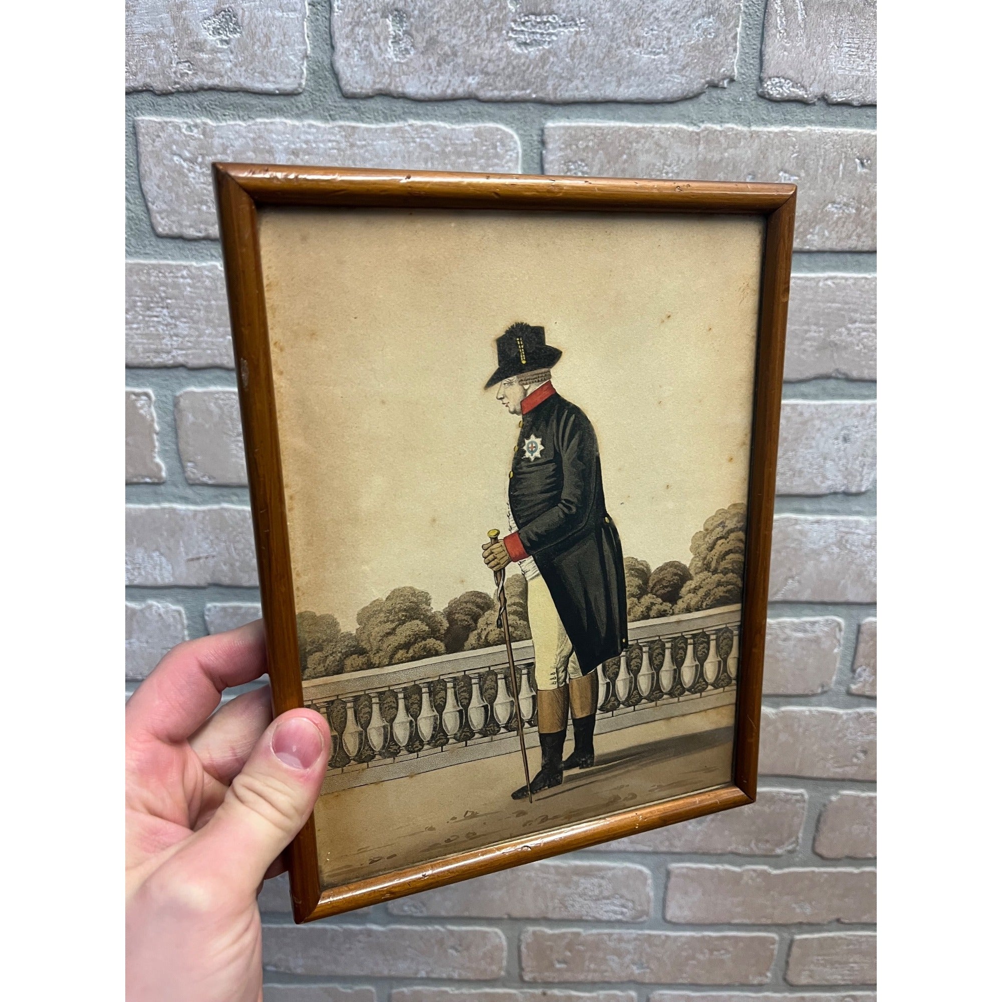 Original c1812 King George II of England Framed Print Napoleonic War Period Era