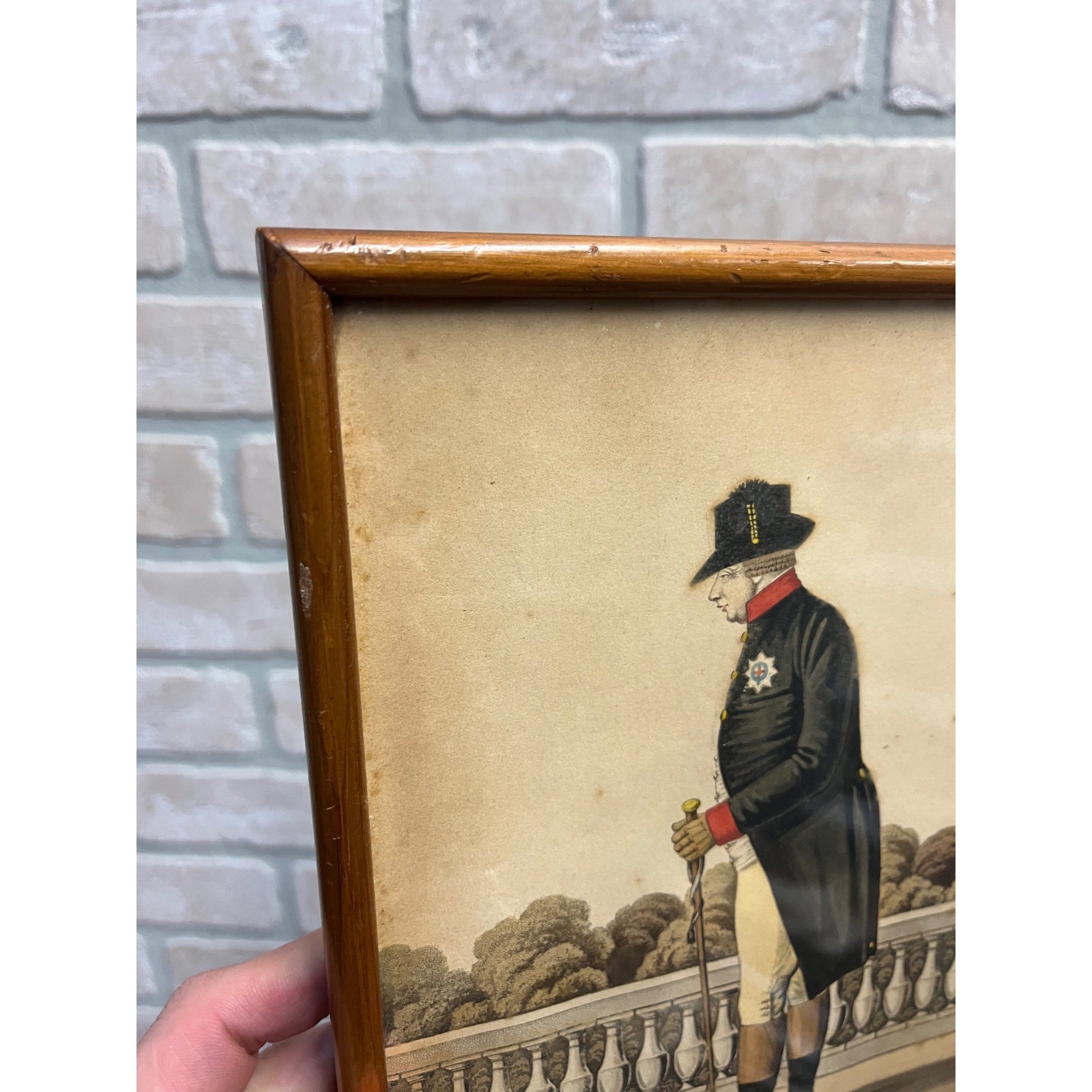 Original c1812 King George II of England Framed Print Napoleonic War Period Era