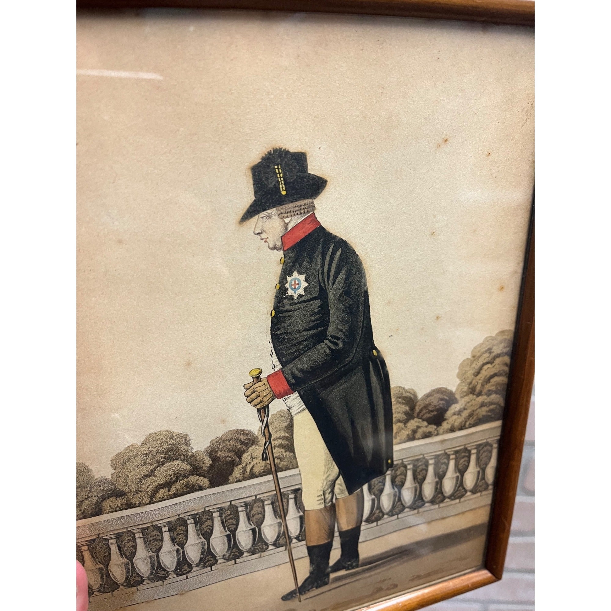 Original c1812 King George II of England Framed Print Napoleonic War Period Era