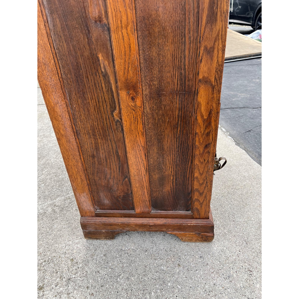 Antique Oak Commercial Ice Box 3-Door Fridge Grocery Store