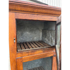 Antique Oak Commercial Ice Box 3-Door Fridge Grocery Store