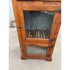 Antique Oak Commercial Ice Box 3-Door Fridge Grocery Store